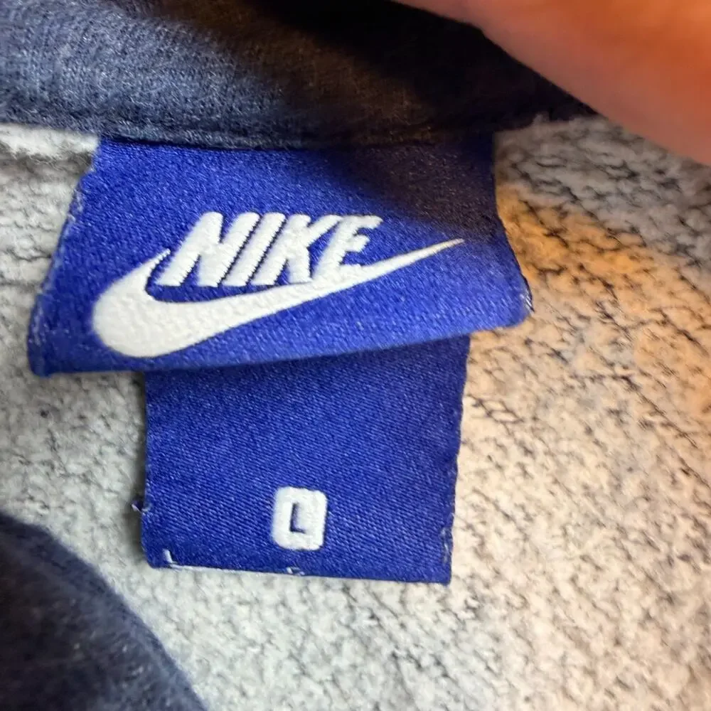 Nike Vintage Blue Heather Mini Swoosh Pullover Hoodie Mens Size Large
